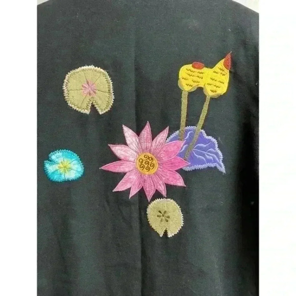 Indigo Moon Women's Embroidered & Embellished Button-Up Floral Jacket - Picture 12 of 12